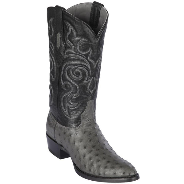Round Toe - Grey Ostrich Cowboy Boots