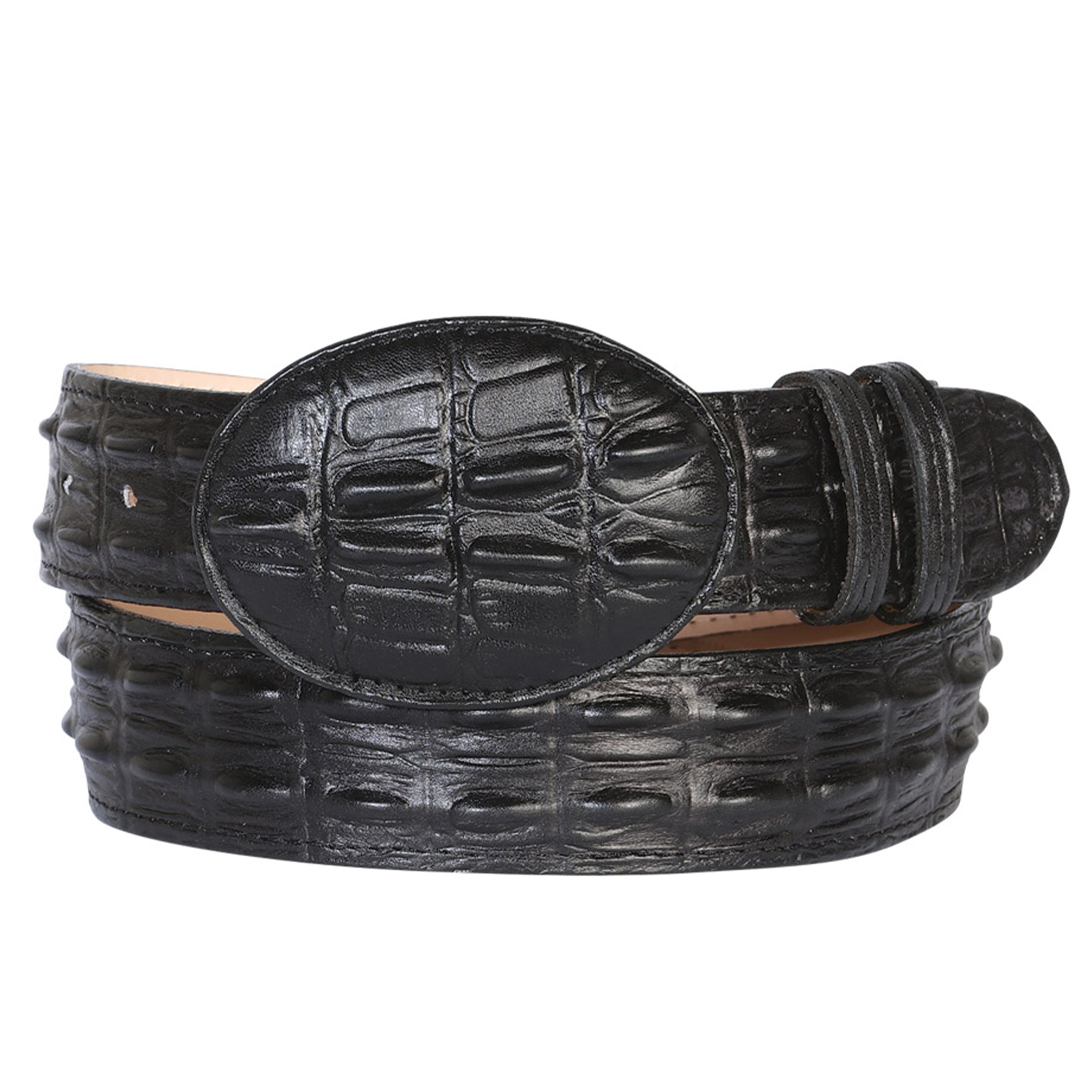 Black Croc Print Belt