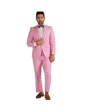 Trajes de corte entallado para hombre de negocios con precio económico de color rosa claro Liquidación - Trajes Para Hombre SKU*EK571