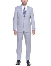 Trajes de negocios a precios económicos con 2 botones, gris plateado - Trajes Para Hombre SKU*PL
