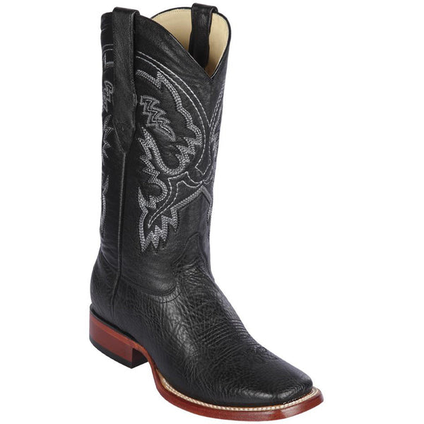 Bull Shoulder Cowboy Boot - Bull Shoulder Black Square Toe Cowboy Boots