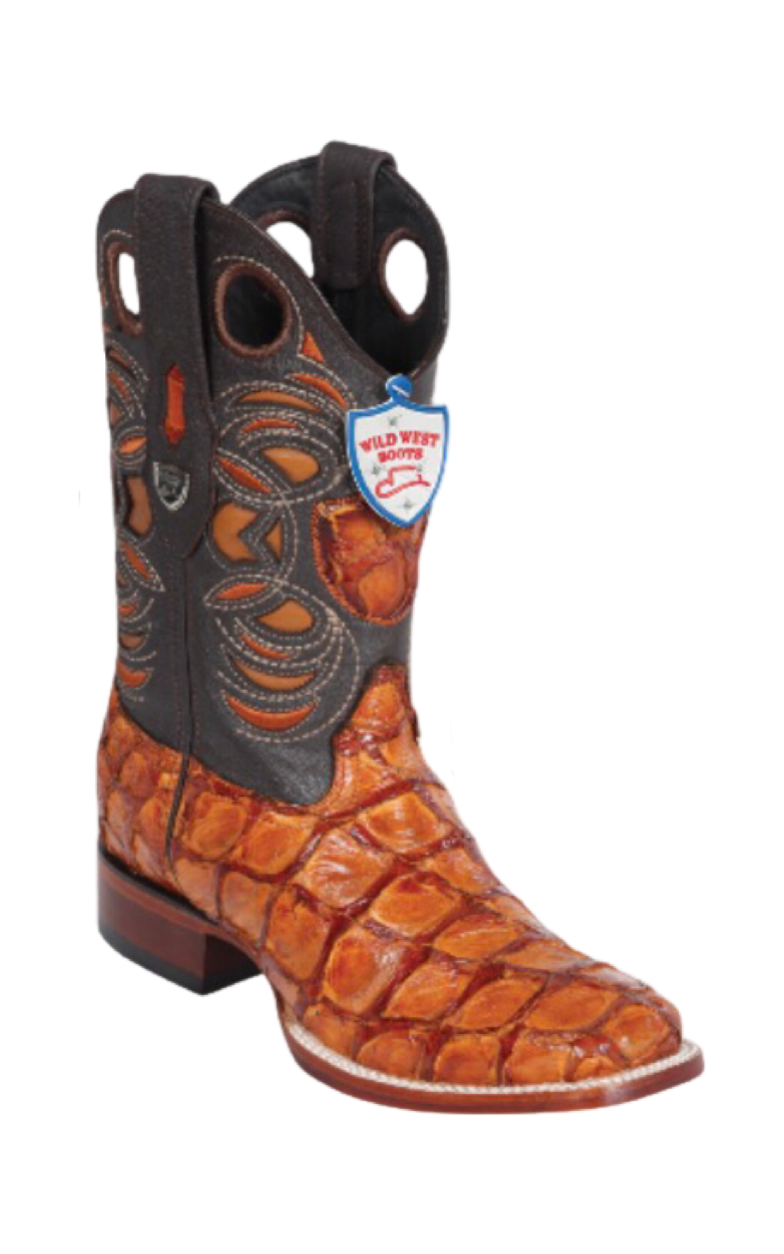 Bota de Pirarucu Original Horma Punta Recortada Wild West