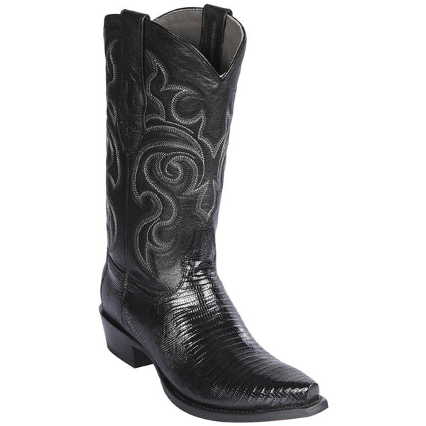 Lizard Cowboy Boot - Black Lizard Cowboy Boots Snip Toe