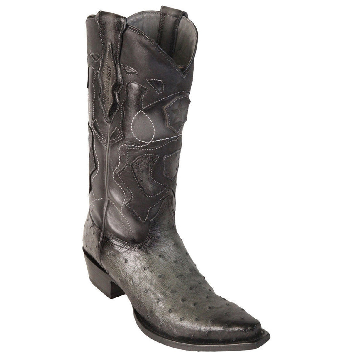 Grey Ostrich Cowboy Boot 