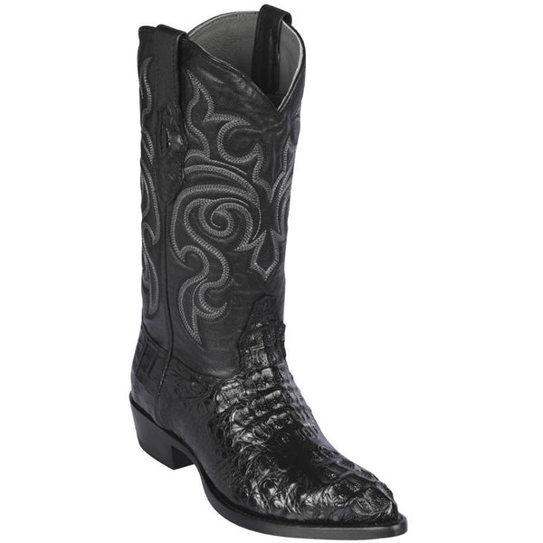 Western Apparel - Black Hornback Caiman Western Boots J-Toe