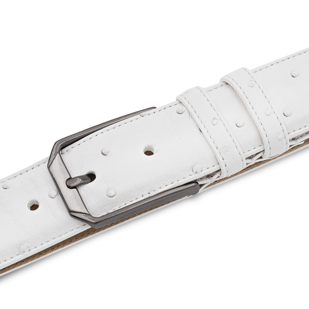 Mezlan Ostrich Leather Belt - Luxurious Italian Craftsmanship