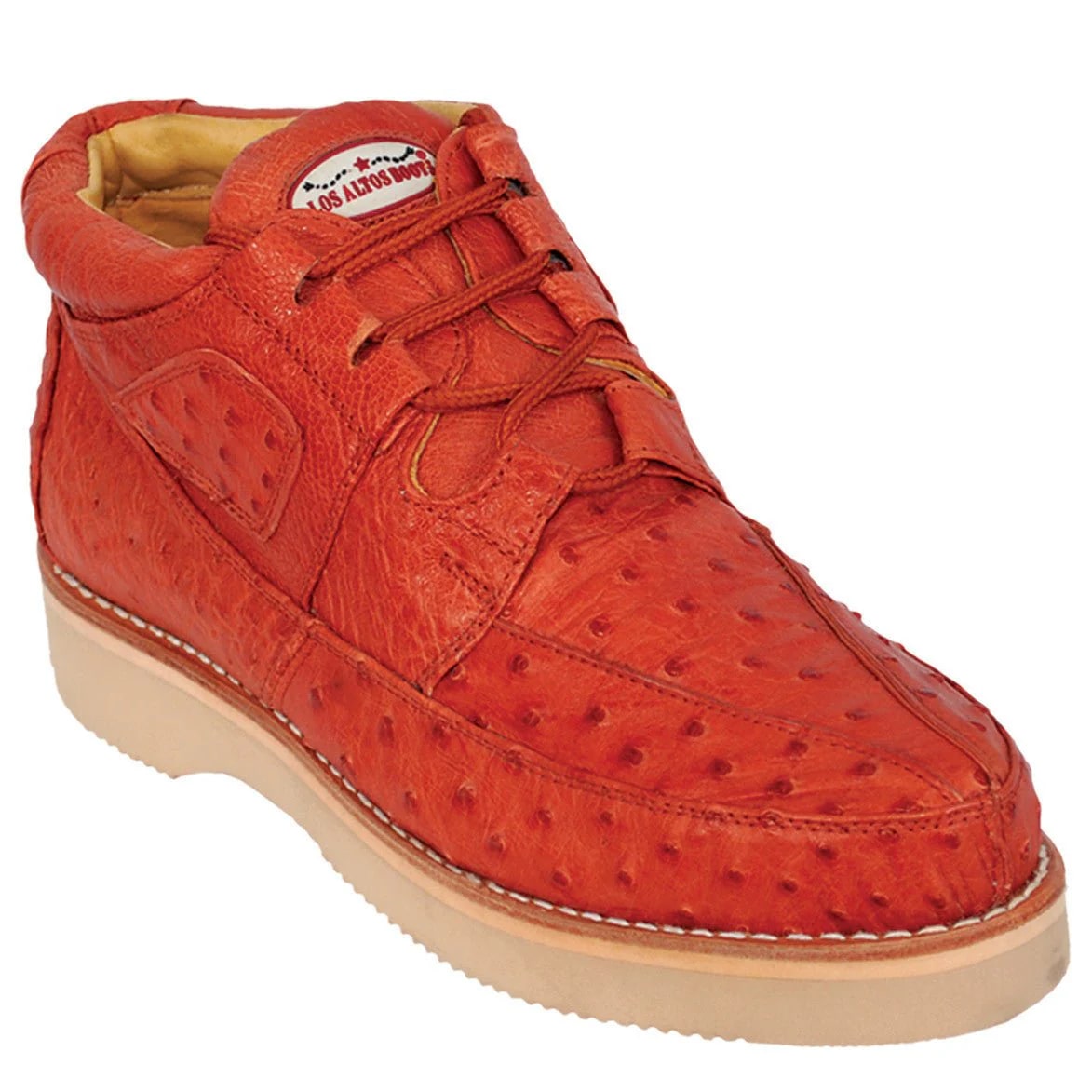 Zapatos De Avestruz Originales Para Hombre - Zapato Casual Avestruz Cognac Completo