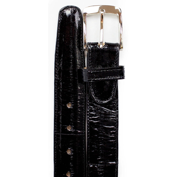 Black Crocodile Belt Mens - Mens Belvedere Caiman Crocodile Dress Belt in Black
