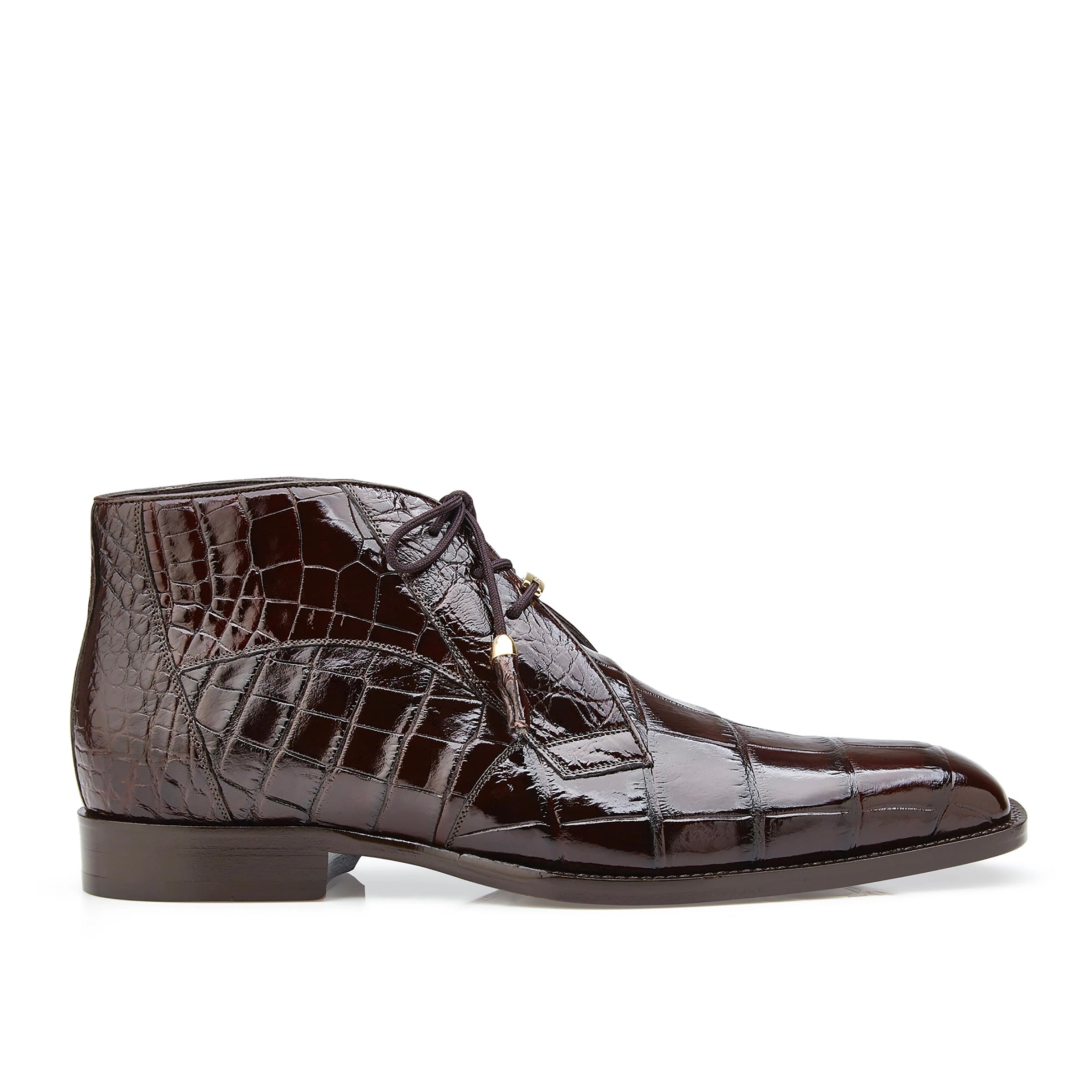Belvedere Damian Black Alligator Hiking Boot for Men