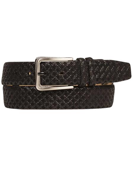 Mezlan Belts Brand Men's Genuine Suede Black Skin Belt