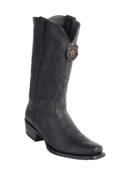 Botas Los Altos para hombre, de piel auténtica de primera calidad, con forro de piel de 7 puntas, botas de vaquero negras de vestir, a precio económico, a la venta en línea, hechas a mano