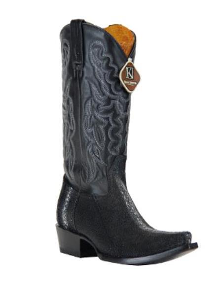 Men's Black 13 Embroidered Leather Shaft Handcrafted Dress Cowboy Boot Cheap Priced For Sale Online