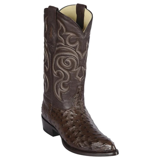 J Toe Cowboy Boots - J Toe Western Boots - Los Altos Boots - Mens Dress Cowboy Boot - Low Priced  Brown Ostrich Cowboy Boot J