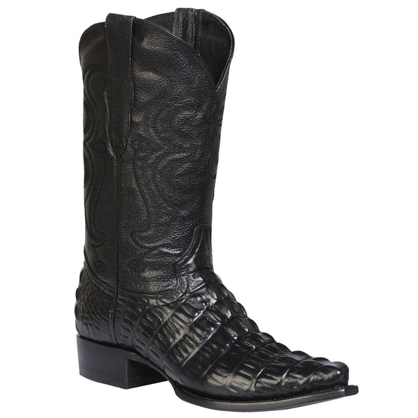 black alligator boots - Black Alligator Print Boots Snip Toe