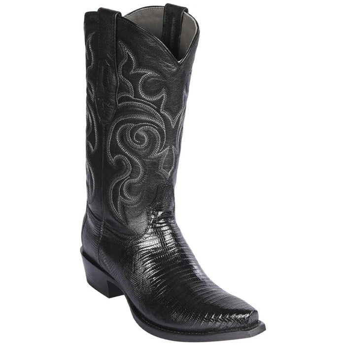 J Toe Cowboy Boots - J Toe Western Boots - Los Altos Boots - Mens Dress Cowboy Boot - Low Priced Black Lizard Cowboy Boots J-