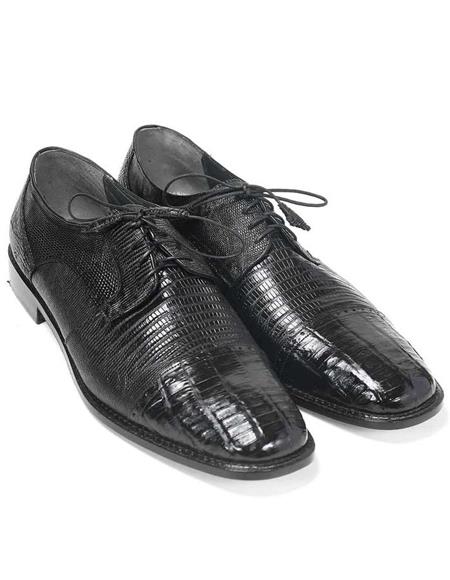 Botas Los Altos para hombre, de piel auténtica de lagarto y caimán, de estilo Oxford, color negro