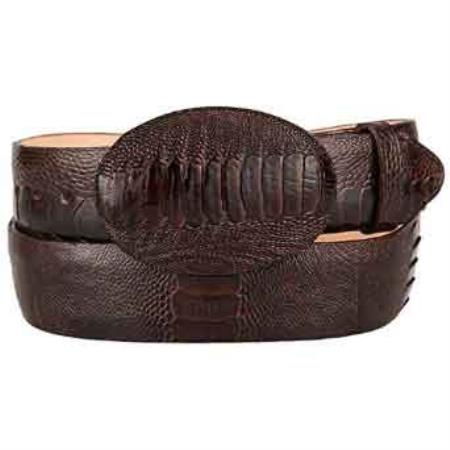 Cinto De Avestruz - Cinto Vaquero Original Marrón Avestruz Pierna Piel Estilo Occidental Cinturón
