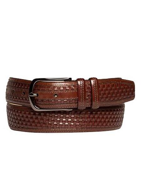 Mezlan Belts Brand Men's Genuine Calfskin Brown Skin Belt