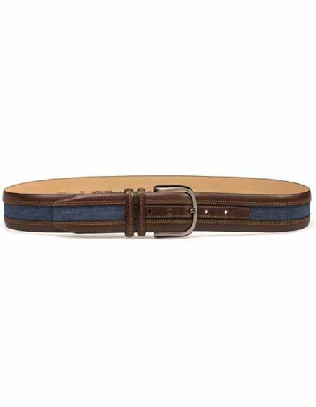 Mezlan Belt Brand AO10944 By Mezlan Belt In Brown/Jeans