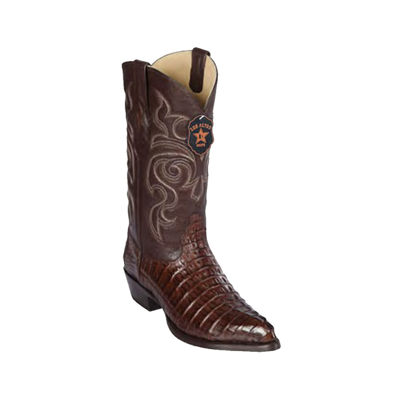 Los Altos Men's Brown Genuine Caiman Tail Boots