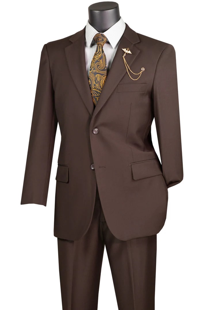 Trajes Elegantes Para Hombre - Trajes De Vestir - Mens Modern Fit Two Button Brown Suit