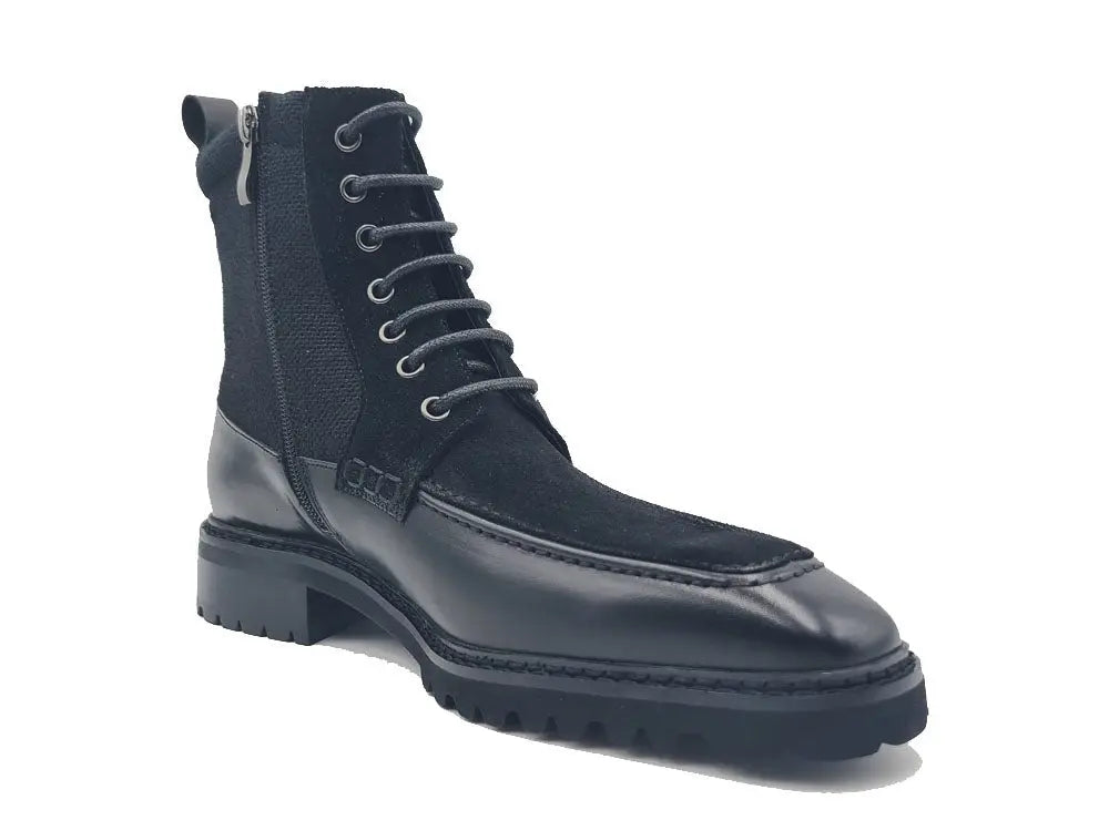 Burnished Calfskin Lace-Up Boot