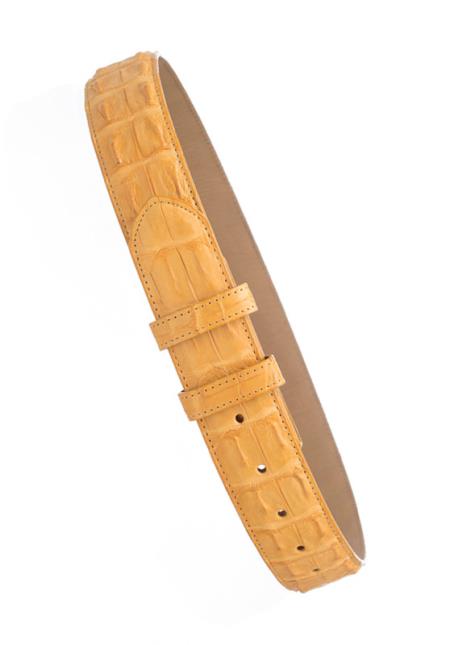Men's Genuine Buttercup Hornback Crocodile Skin 1 1/2'' Width Cinturon De Cocodrilo