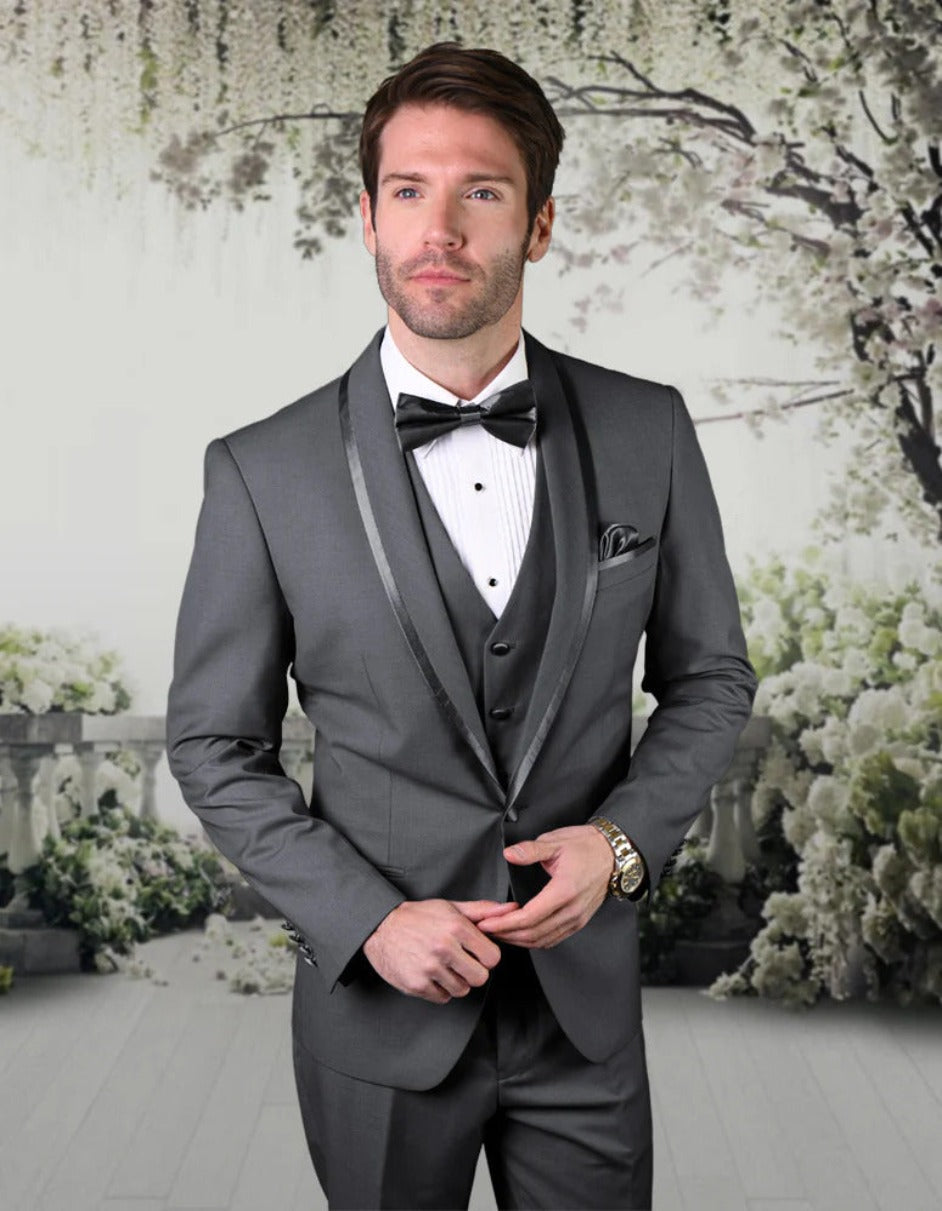 Trajes De Dombre Para Boda - Trajes De Novio - Traje Para Hombre - Charcoal Suit