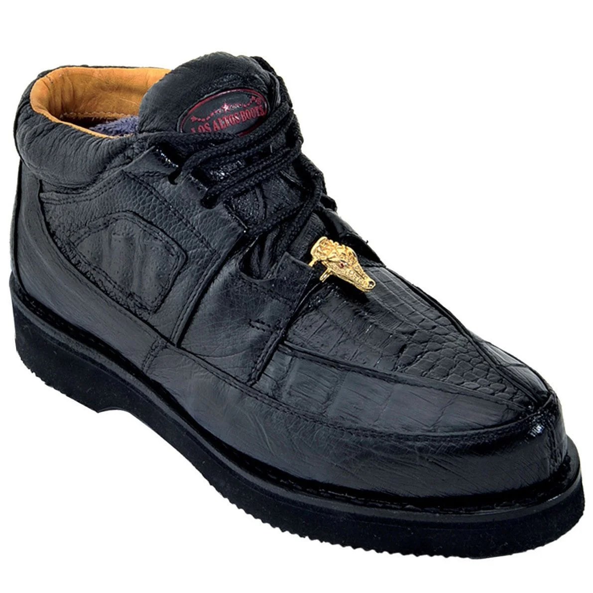 Zapatos De Avestruz Originales Para Hombre -Zapato Caiman y Avestruz Negro Panza