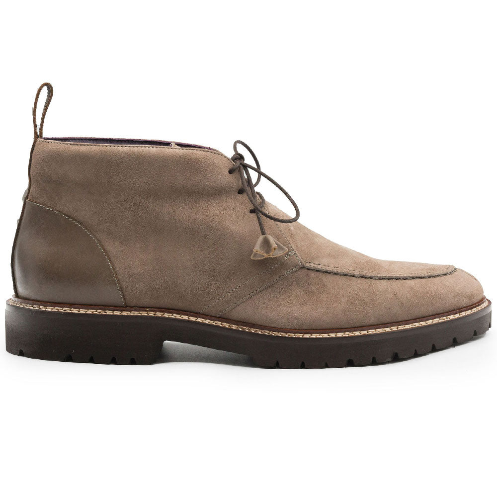 Zelli Campo Sueded Goatskin Three-Eyelet Chukka Boot in Taupe