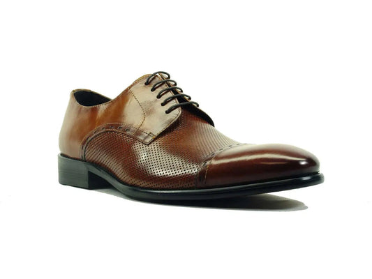 Cap Toe Leather Lace-up Shoe Carrucci