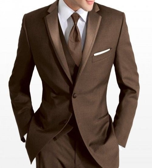 Western Suit - Trajes Para Hombres - Cowboy Formal Attire - Trajes De Novio Slim Fit - Chocolate
