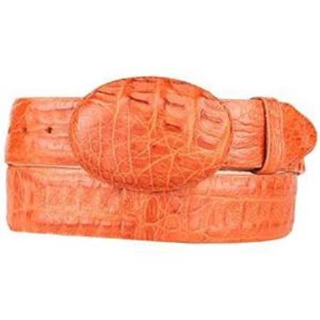 Hornback Alligator Belts - Men's Cognac Original Caiman Hornback Skin Western Style Belt