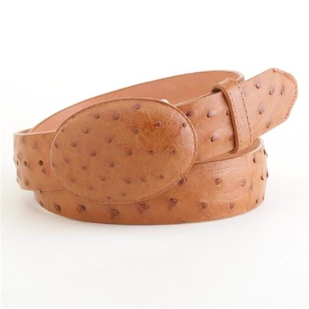Cinto De Avestruz - Cinturón Cinto Vaquero Cognac Avestruz