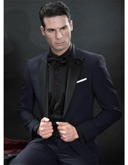 Smoking Traje - Esmoquin - Smoking Para Hombre - Cowboy Tuxedo Single Breasted Black Tuxedo