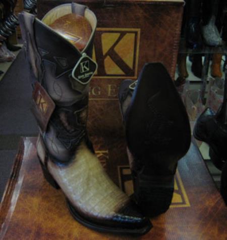 Botas exóticas King para hombre estilo vaquero de Los Altos Botas a la venta Botas vaqueras de estilo vaquero con punta recortada de cocodrilo genuino, botas vaqueras de vestir de órix color canela a precio económico a la venta en línea