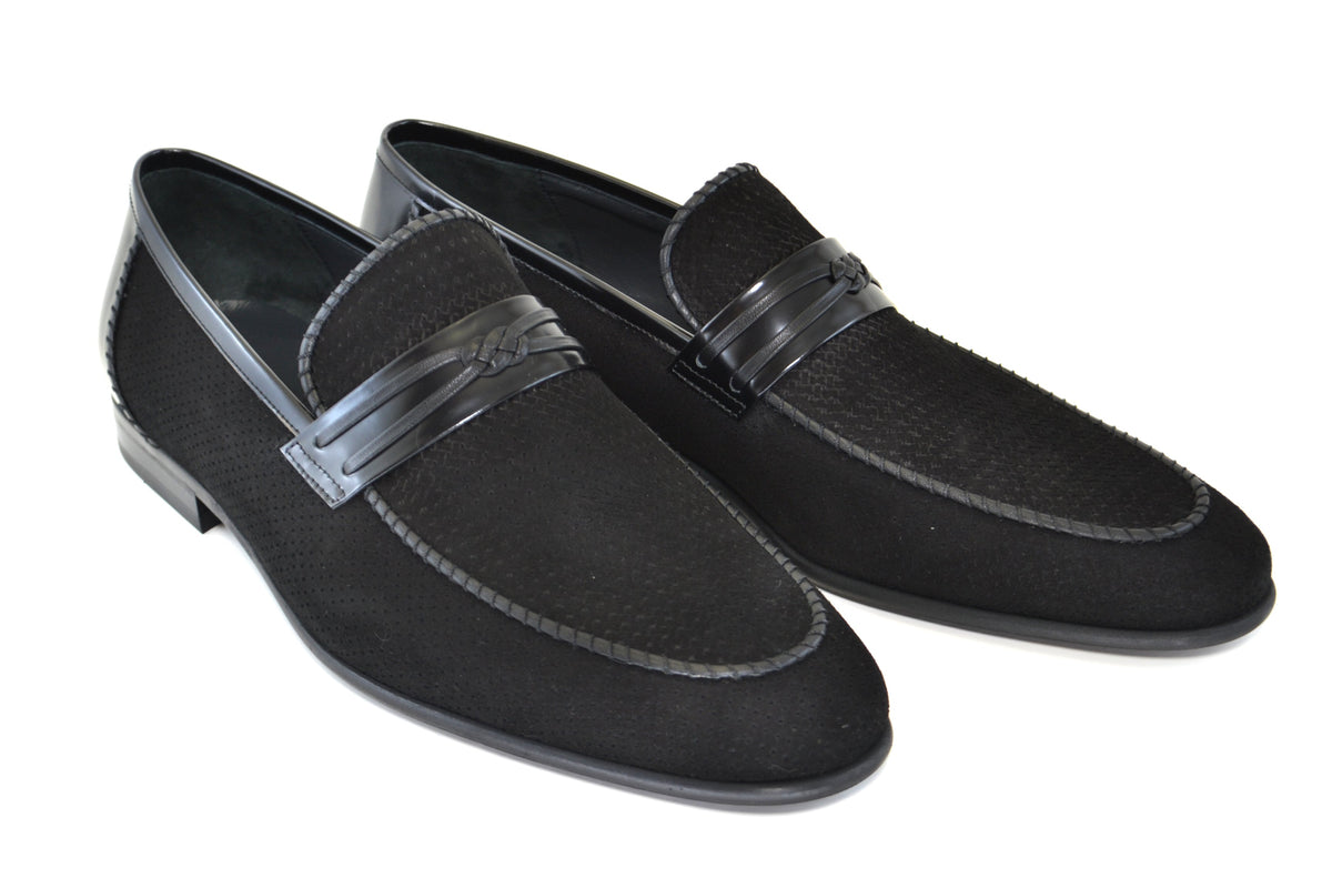 C130-3417HS- Perforated Suede- Black