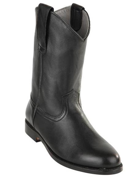 Botas de piel de ciervo negras con suela de cuero para hombre - Botas de ciervo - Botas de piel de ciervo