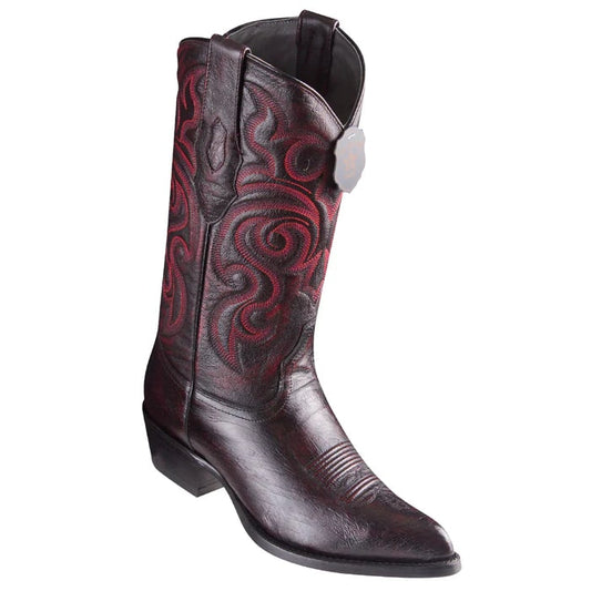 J Toe Cowboy Boots - J Toe Western Boots - Los Altos Boots - Mens Dress Cowboy Boot - Low Priced Black Cherry Ostrich Belly C