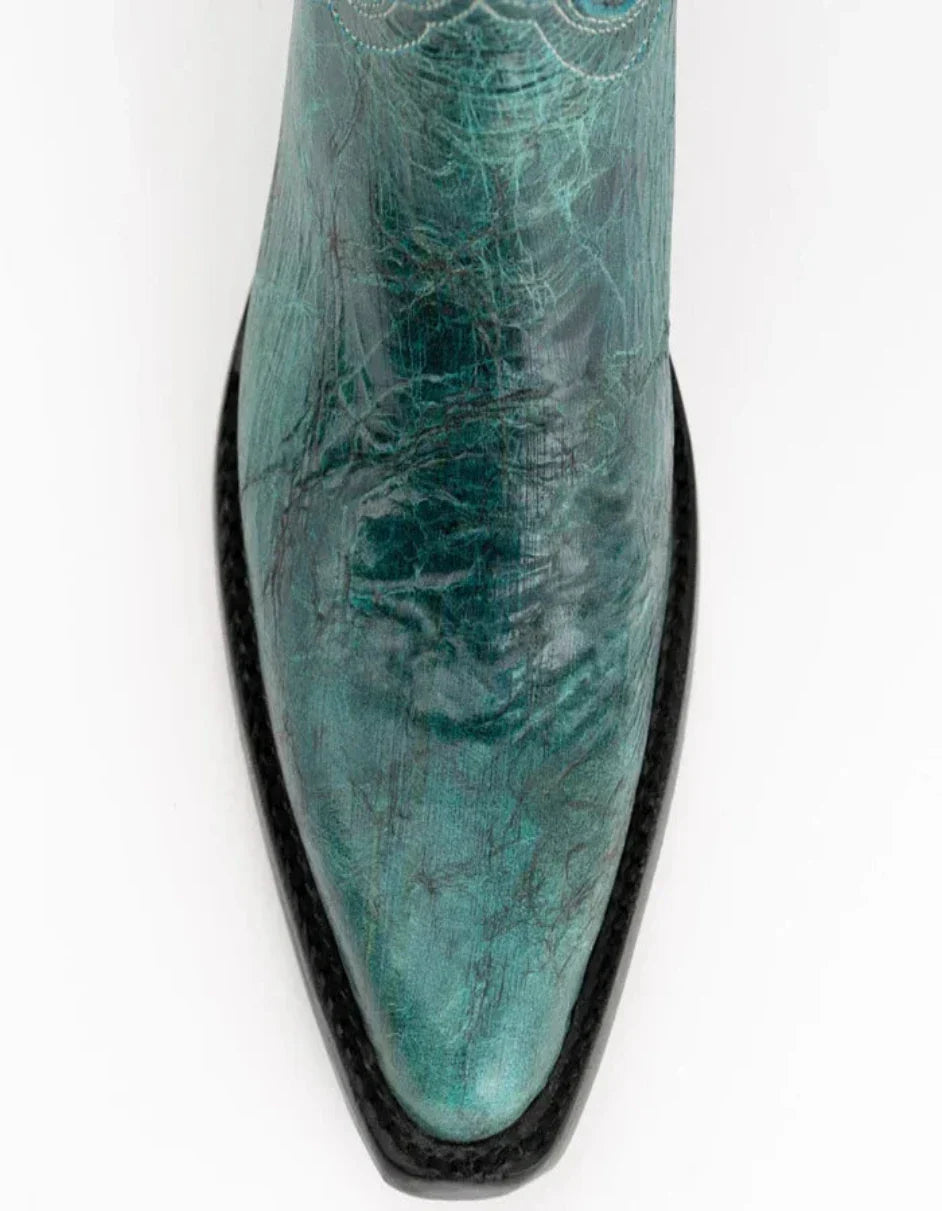 Ferrini Women's Twilight Snip Toe Boots Handcrafted - Teal 8106143