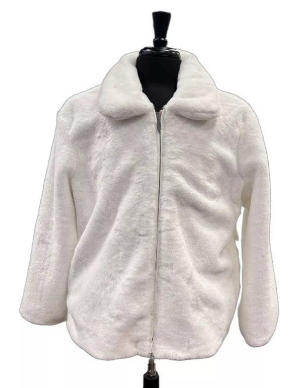 Fur Coat - Mens Fur Short Coat White