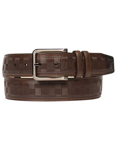 Mezlan Belts Brand Men's Genuine Calfskin Cognac Skin Belt