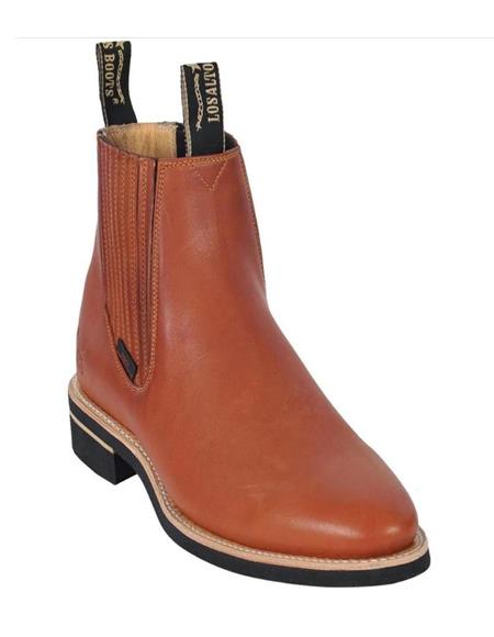 Botas de piel de napa auténtica hechas a mano con miel para hombre
