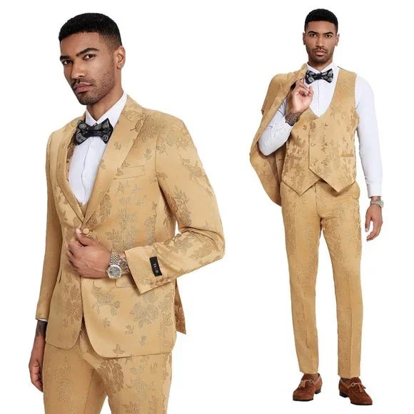 Trajes De Dombre Para Boda - Trajes De Novio - Traje Para Hombre - Golden Suit