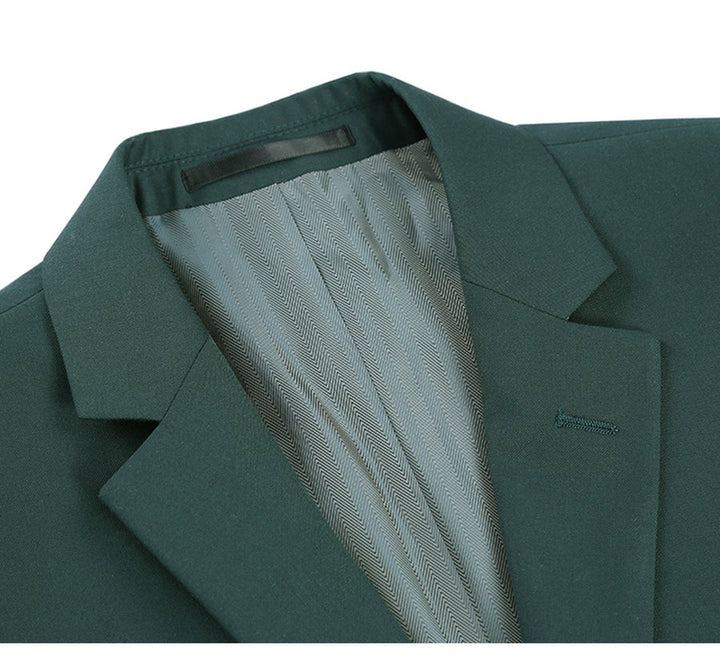Trajes Elegantes Para Hombre - Trajes De Vestir - Mens Basic Two Button Classic Fit Hunter Green Suit