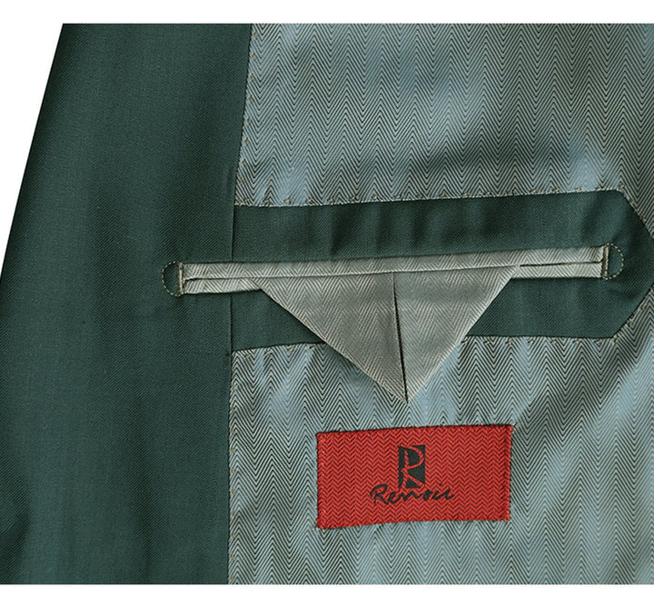 Trajes Elegantes Para Hombre - Trajes De Vestir - Mens Basic Two Button Classic Fit Hunter Green Suit