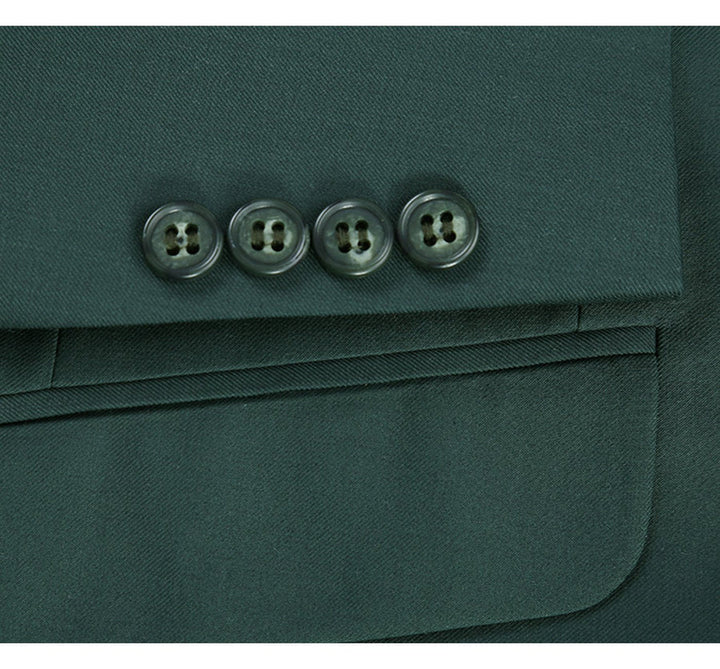 Trajes Elegantes Para Hombre - Trajes De Vestir - Mens Basic Two Button Classic Fit Hunter Green Suit