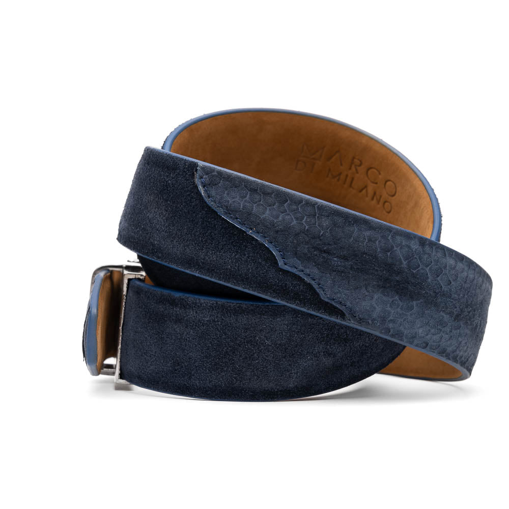 Marco Di Milano Hugo Belt Navy Leather Loafer