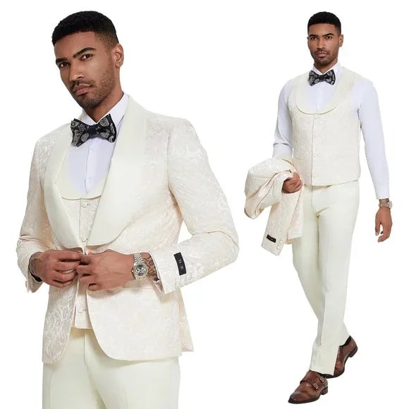 Trajes De Dombre Para Boda - Trajes De Novio - Traje Para  Hombre -  Ivory Suit