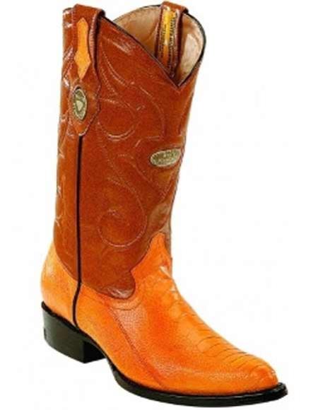 Botas vaqueras de vestir de piel de avestruz genuina para hombre a precio económico en venta en línea con plantilla de cuero hechas a mano con punta en J Buttercup - Botas De Avestruz